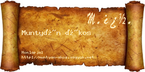 Muntyán Ákos névjegykártya